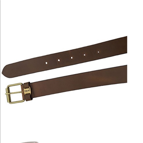 NIB! Yeti Men’s Genuine Leather Cognac Casual Belt - Picture 2 of 7